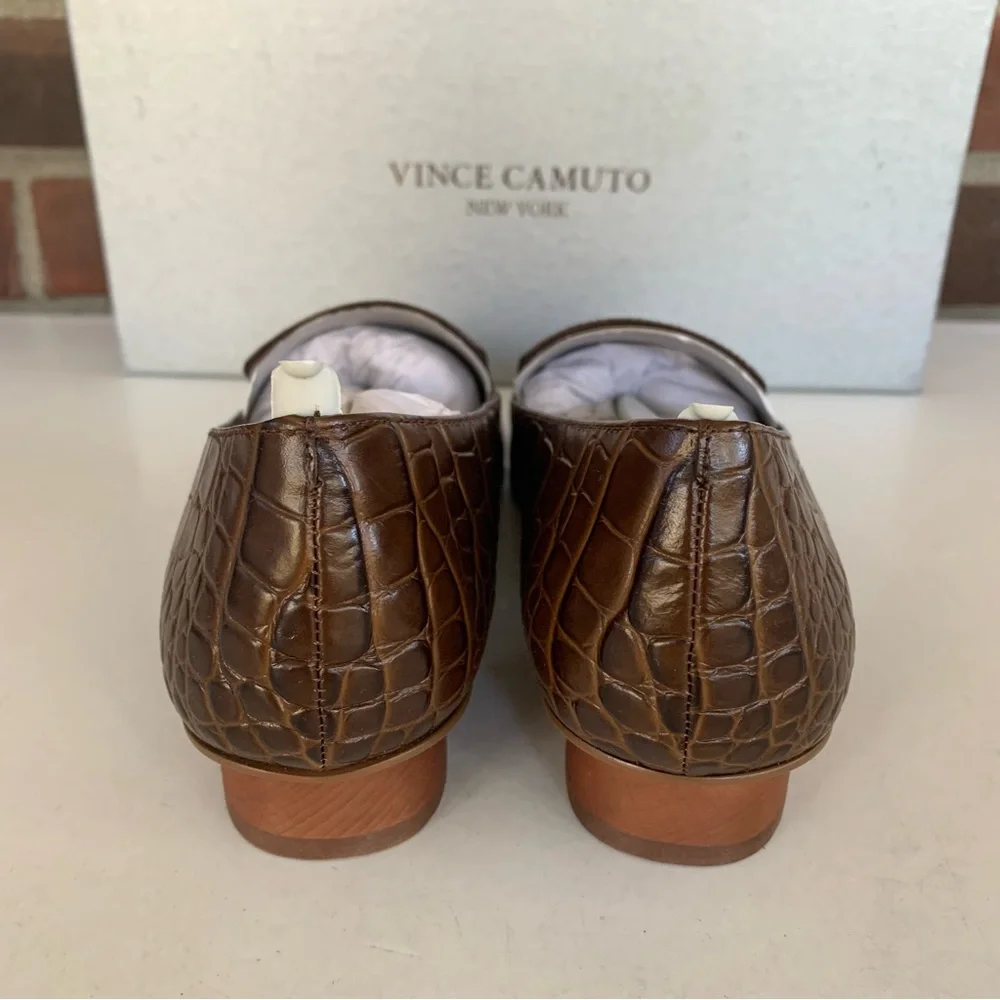 Vince Camuto Kikie brown leather Slip On Flats Loafers Women’s US 6 M - Picture 6 of 8
